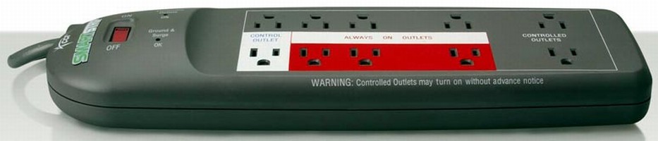 Surge Protector has energy-saving design.