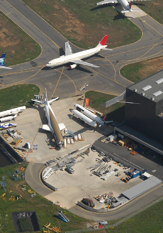 Aircraft recycling yard. Courtesy of Tarmac Aerosave.