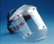 Faceshield with Chin Protector reduces overhead glare.