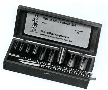 Broach Set cuts keyways in 9 bore sizes.