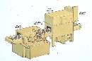 Parts Cleaning System takes parts through on conveyor belt.