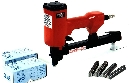 Nailer handles conic-tapered steel staples.
