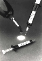 Adhesive bonds to glass.