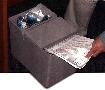 Recycling Separator has footprint equal to wastebasket.