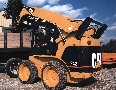 Skid-Steer Loader loads bulk or palletized materials.