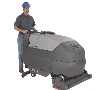Walk-Behind Scrubbers sweep and scrub in one pass.