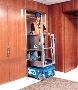 Mobile Work Platform can be driven indoors.
