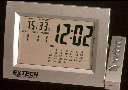 Hygrometer includes clock and calendar functions.