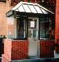 Pre-Assembled Booths have brick exteriors.