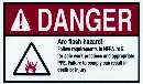 Labels warn of arc-flash hazard.