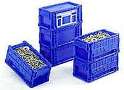 Container stores/transports auto industry fasteners.