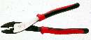 Crimping/Cutting Tool has tapered nose for tight spaces.