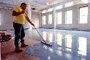 Floor Resurfacer covers spalled and damaged concrete floors.