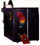 Color Printer produces graphic labels at production speeds.