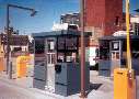 Booth incorporates bumper rail to prevent damage.