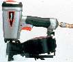 Pneumatic Nailer handles asphalt and fiberglass shingles.