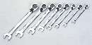Combination Wrench Sets feature ratcheting box ends.