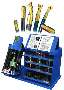 Crimpers handle various sizes of hydraulic hose.