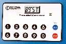 Timer is credit-card sized.