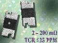 Resistors provide TCR values down to ±15 ppm/°C.