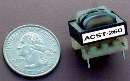 Transformer monitors low-frequency currents.