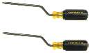 Screwdrivers have square-recess tips and cushioned handle.