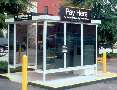 Parking Shelters protect patrons from elements.