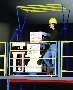 Safety Gate encloses pallet-drop ledges.