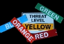 Signs allow posting of terrorist threat levels.