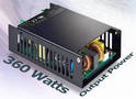 Compact 360 W AC/DC Power Supply offers up to 93.5% efficiency.
