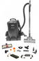 Battery-Powered Vacuum ergonomically conforms to user's back.