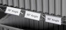 Wire Shelving Label Holders adjust to facilitate viewing.