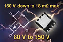 Power MOSFET offers on-resistance down to 18 mOhm.