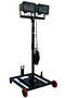 Work Area Light Tower features wheeled base for portability.