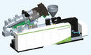 Compact Extruder Combination has piggyback configuration.