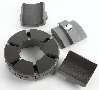 Bearings have chemical-resistant plastic surface.