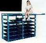 Cabinets feature full extension shelves and drawers.