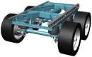 Slider Suspension accommodates wide-based single tires.