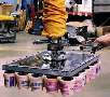 Vacuum Tube Lifter Head offers clear view of pallet load.