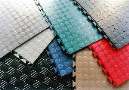 Floor Tiles utilize hidden interlock system.
