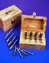 Carbide Bur Kit comes in protective oak box.
