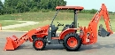 Tractor/Loader/Backhoe is powered by 39 hp diesel engine.
