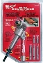Attachment converts cordless drill to right-angle drill.
