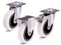 Noise-Absorbing Metric Casters have nylon wheels.