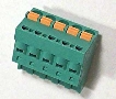 Terminal Blocks feature spring loaded connections.