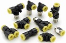 Push-to-Connect Fittings are suited for pneumatic service.