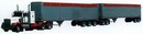 Trailers haul material through Rocky Mountain region.