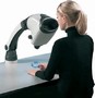 Stereo Microscope offers straight-through, in-line view.