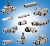Pneumatic Fittings come in threaded and push-in versions.