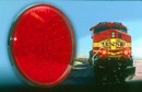 LED Railroad Lamps create bright, glowing spotlight.
